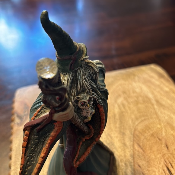 Spoontiques Wizard Owl Holding a Staph with Crystal Ball Statue Figurine Vintage - Picture 8 of 12